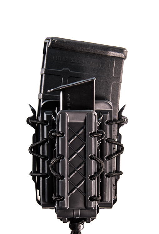 High Speed Gear 16DD00BK TACO Double Decker Mag Pouch Double Style made of Polymer with Black Finish, Belt/MOLLE Mount Type & 2" Belt Size compatible with Rifle & Pistol Mags