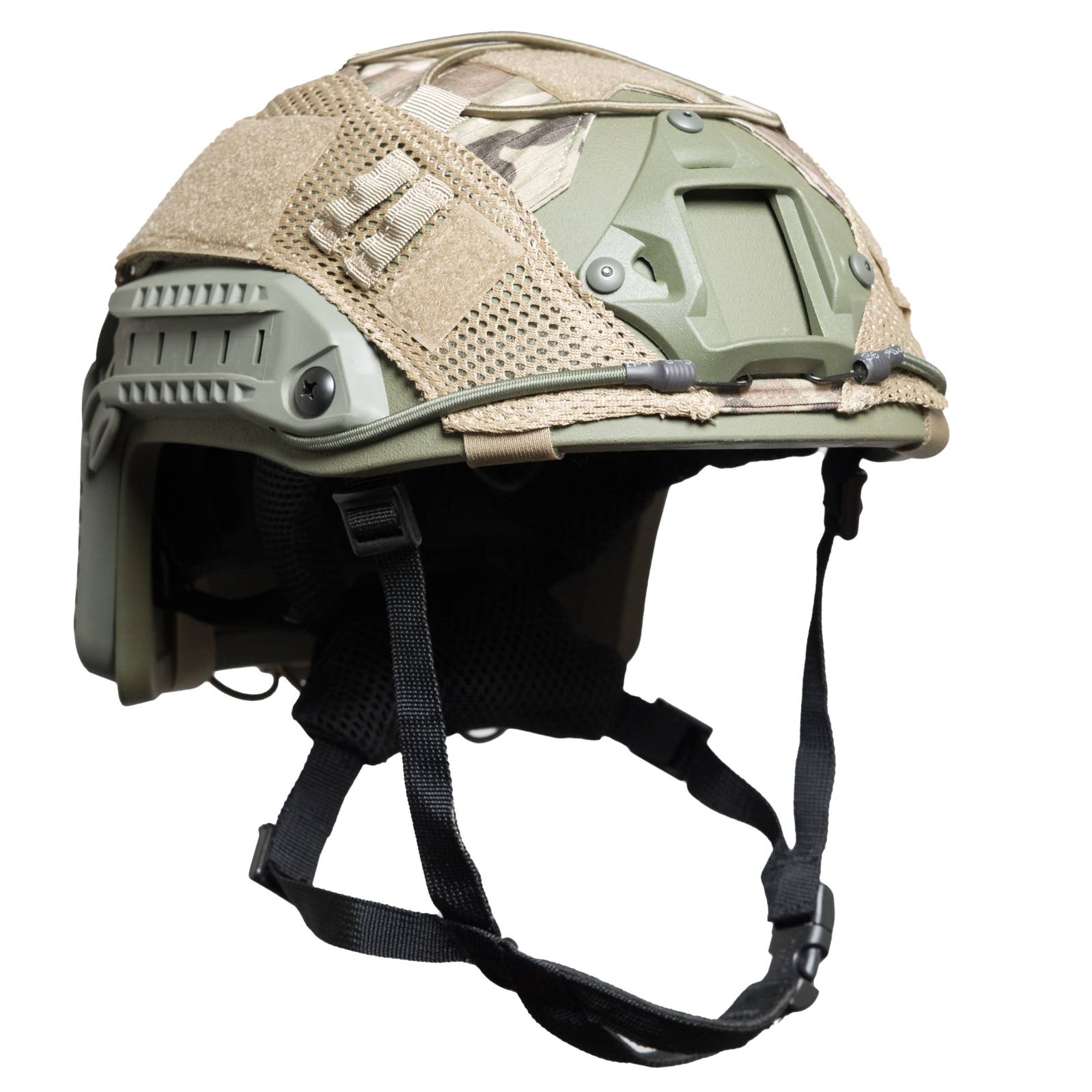 GUARD DOG BODY ARMOR LEVEL IIIA BALLISTIC GREEN HELMET W/ MULTICAM COVER UNIVERSAL FIT AmChar