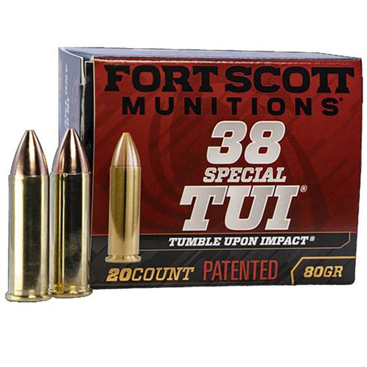 Fort Scott 38SPL080SCV 38 Special+P 80gr Solid Copper TUI Ammo 20 Rounds - Fort Scott Munitions - SOLID COPPER SPUN