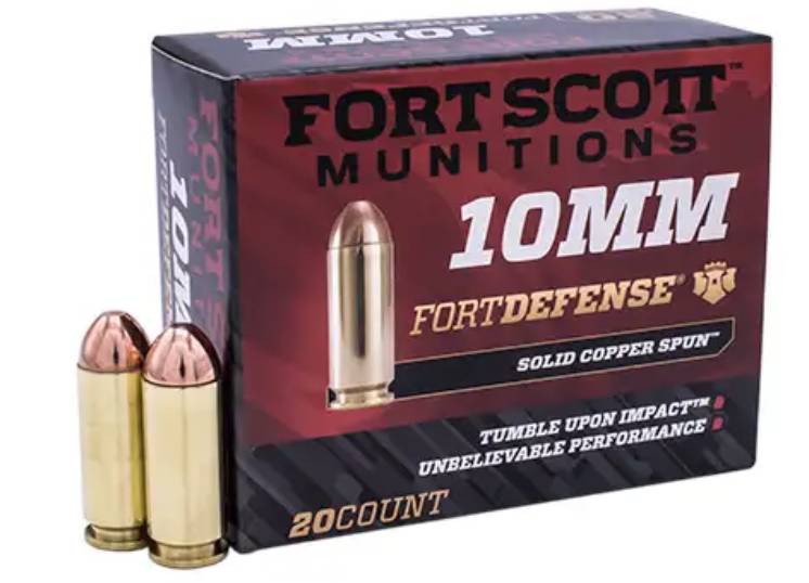 Fort Scott Munitions 10MM124SCV 10mm Auto 125gr Solid Copper Ammo 20 Rounds - Fort Scott Munitions - SOLID COPPER SPUN