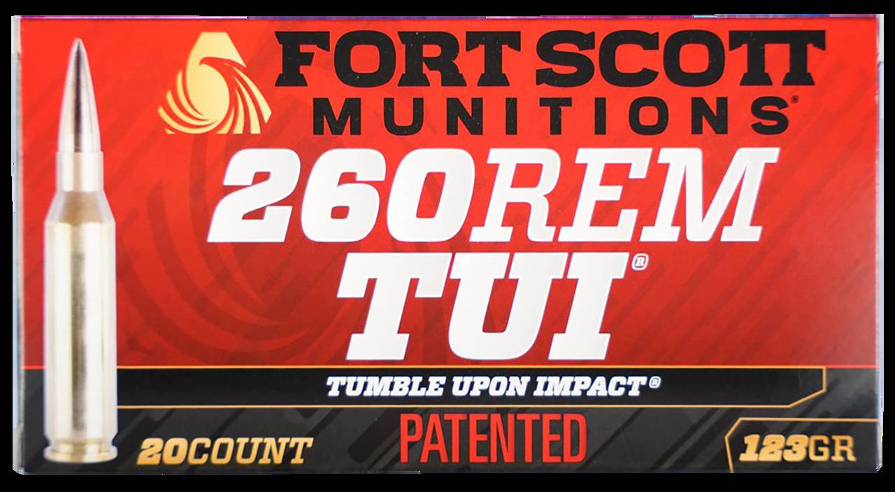 Fort Scott Munitions 260 Remington Tumble Upon Impact (TUI) Solid Copper Spun 123gr Rifle Ammunition (20 Rounds)