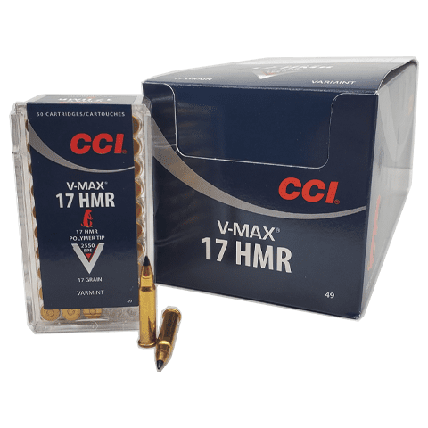 CCI RIMFIRE V-MAX AMO 17 HMR 17GR V-MAX 50RD (40 BOX CASE)