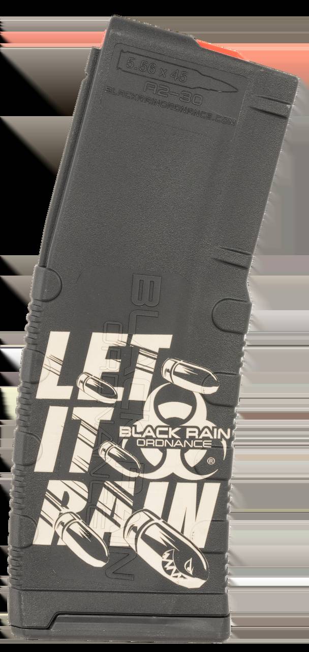 Black Rain Ordnance MAG30LETITRAINB Magazine 30-Round 223 Rem/5.56 NATO Let It Rain Bullet Engraving Fits AR-15 Platform