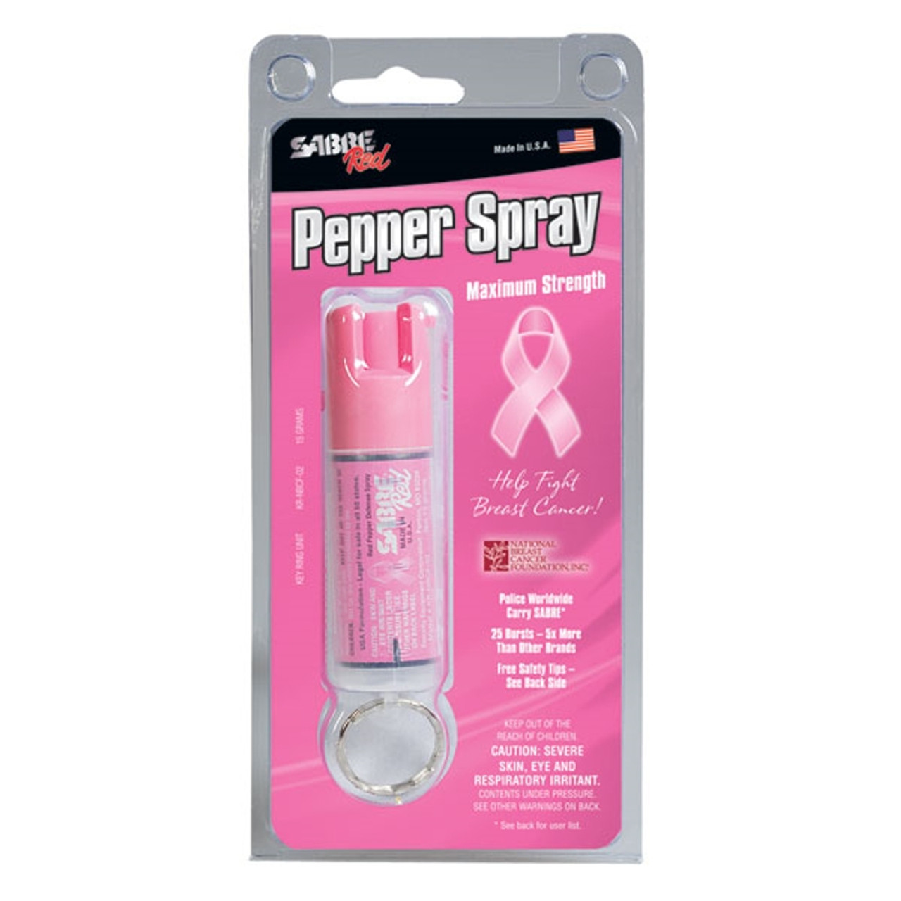 Sabre RED PEPPER W/UV DYE NBCF PINK KEY RING .54 O...