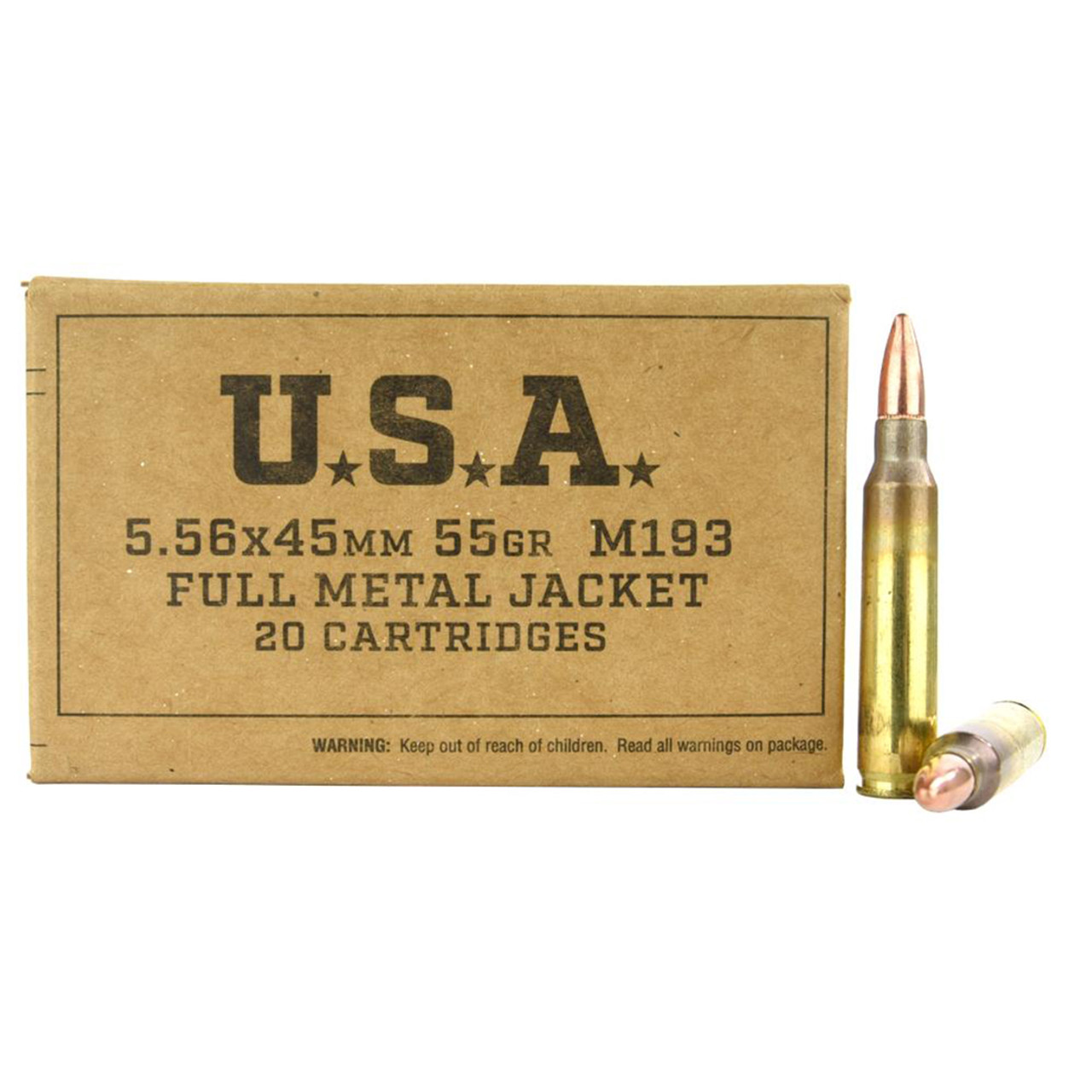 Winchester 5.56mm 55 Grain FMJ Service Grade (20 Rounds)