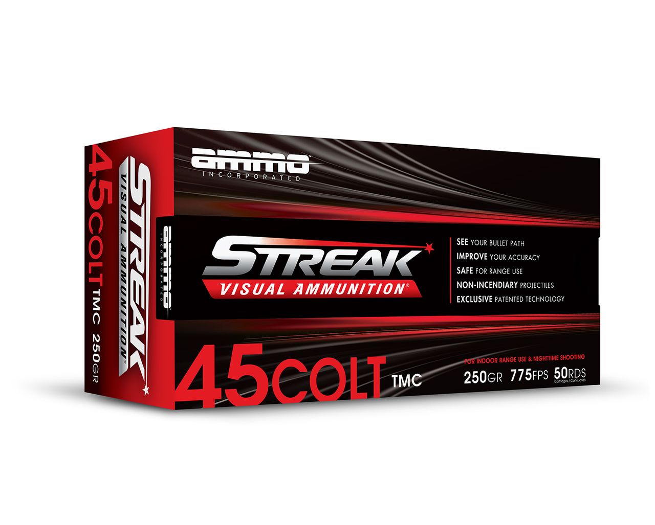Ammo Inc 380090JHPSTRKGRN Streak Visual Green 380 Auto 90gr JHP 20/Box
