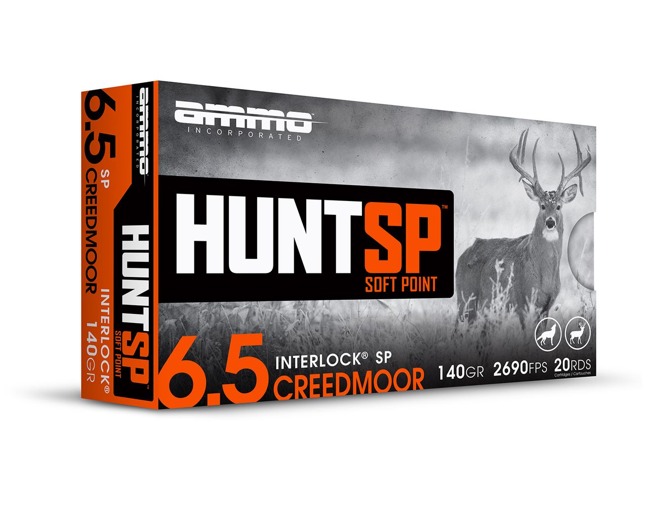 AMMO INC HUNTSP AMO 6.5 CREEDMORE 140GR INTERLOCK SP 20RD ( 10 BOX CASE)