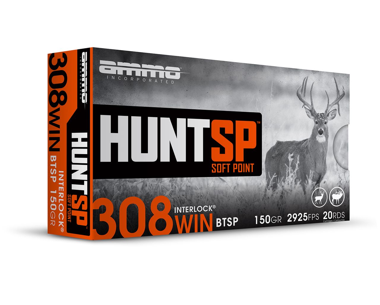 Ammo Inc 308150SP-A20 .308 Win 150 Gr Soft Point 20/Box Hunting Ammo