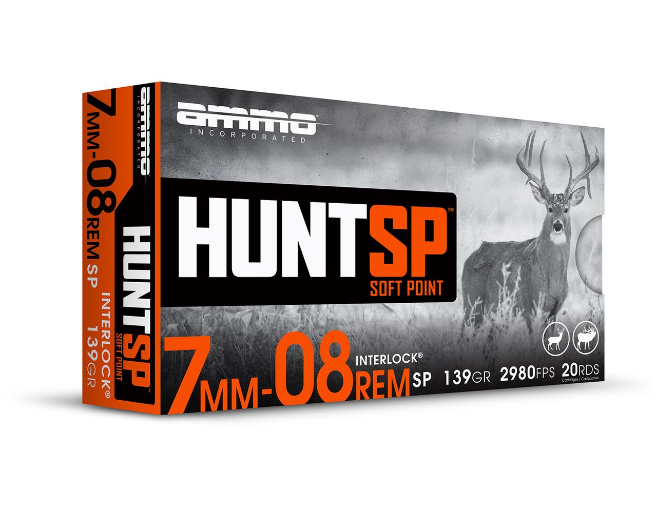 Ammo Inc 7MM08139SP-A20 7mm-08 Rem 139 Gr 20/Box Hunting Rifle Ammo