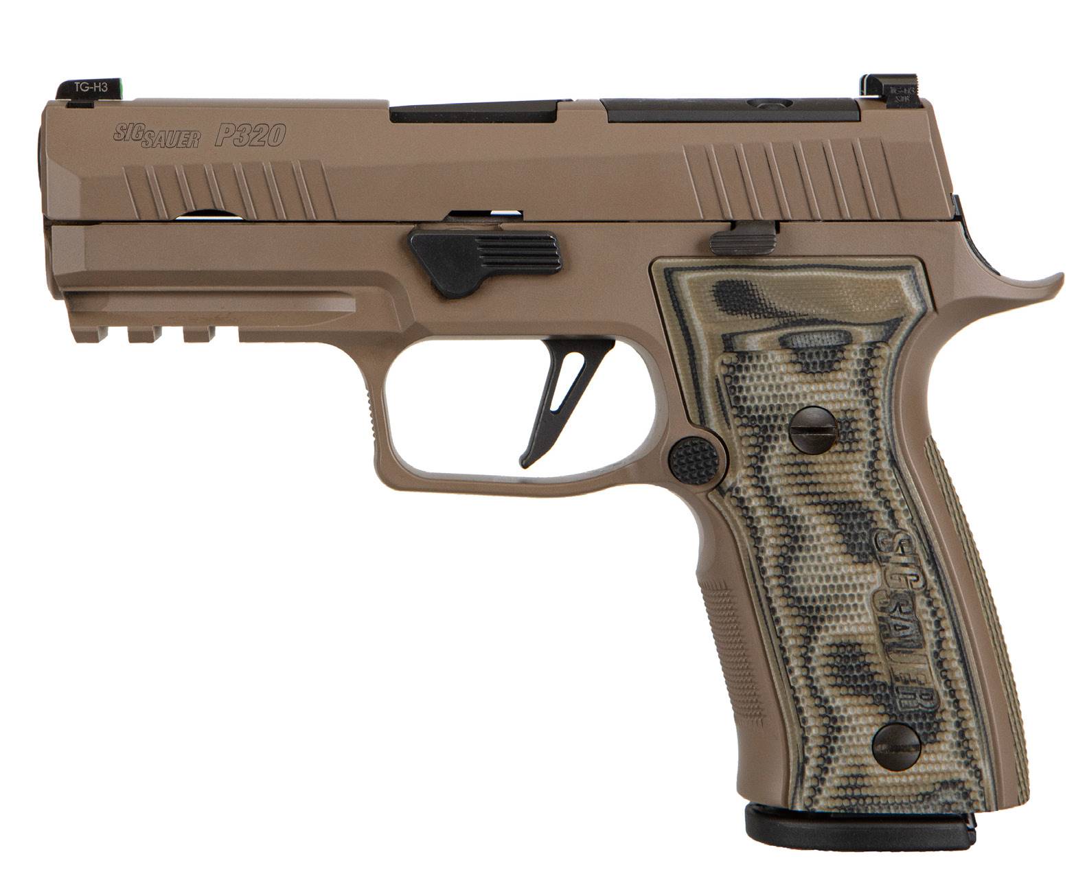 SIG SAUER 320 AXG SCORPION HGA 9MM 3.9IN BBL XR3 OR FDE CKT  3 17RD MAGS HOGUE G10 GRIP FLAT TRIGGER