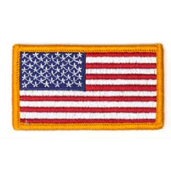 TAC SHIELD AMERICAN FLAG PATCH RED WHITE & BLUE 3 1/4" X 1 13/16" REVERSE