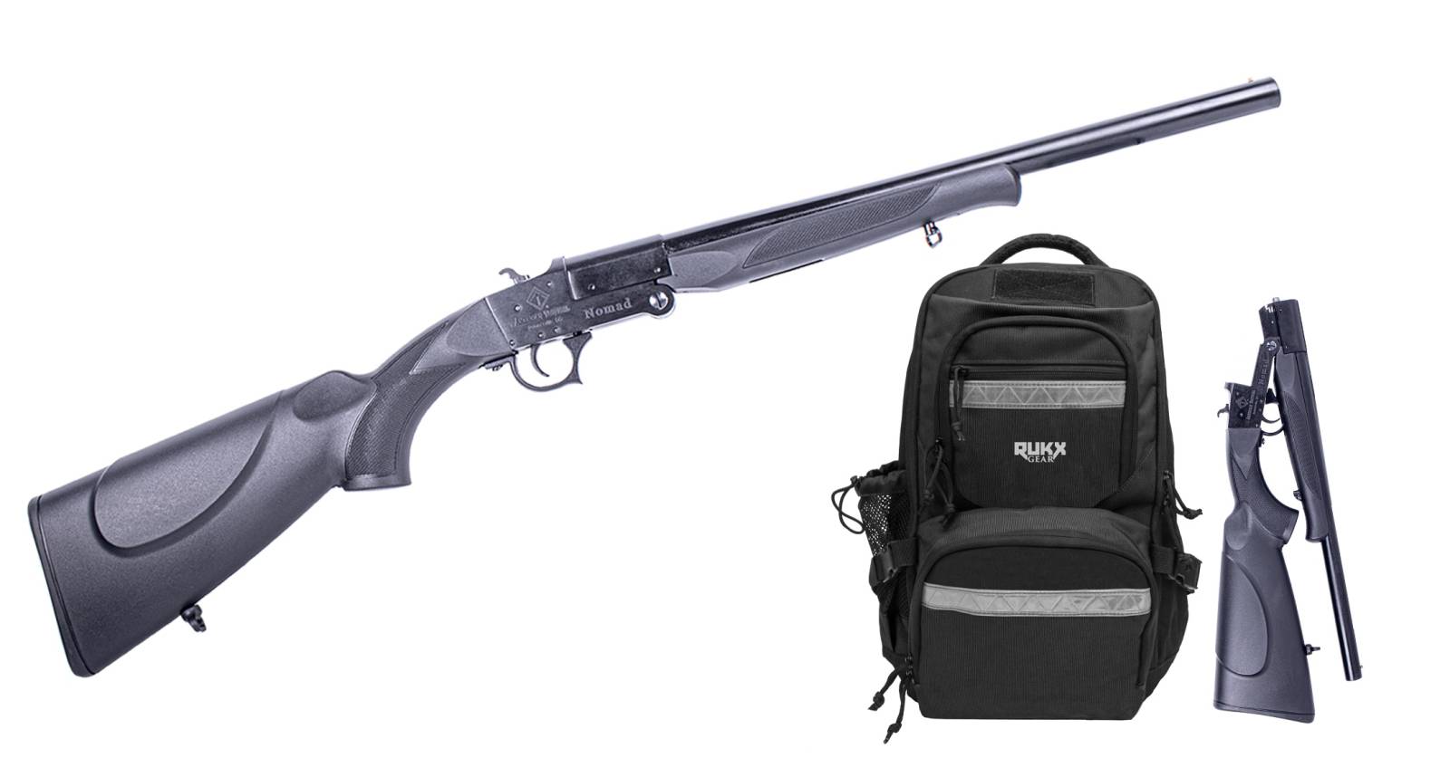 American Tactical Nomad 20 Gauge 18.5" Single Shot Shotgun (Rukx Gear Survivor Backpack)
