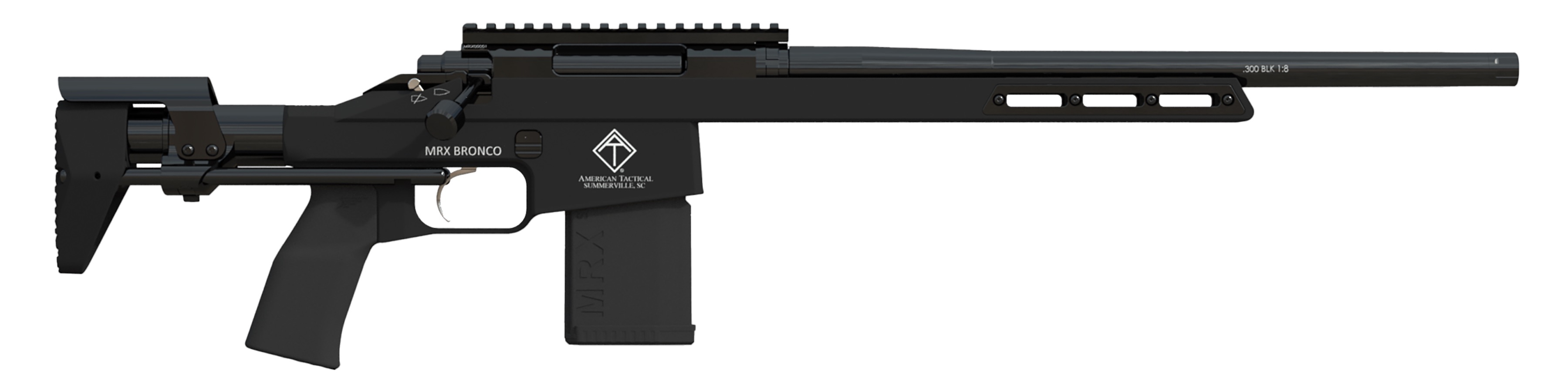 BLACK CREEK MRX BRONCO RIB BOLT ACTION 300BLK 16IN BBL 1:8 MODULAR CHASSIS PDS STK 10RD BLACK