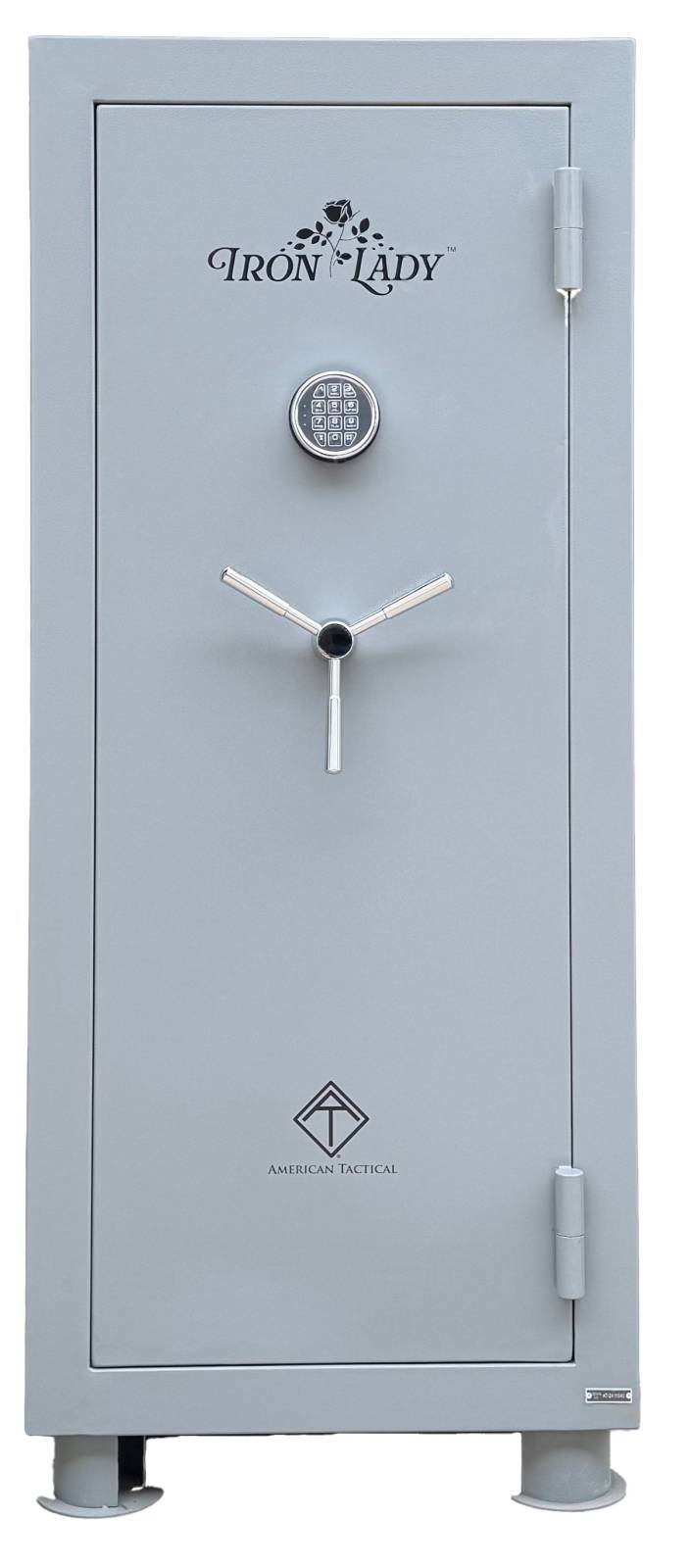 ATI IRON LADY MODEL M HOME SAFE 59X26X20 ELECTRONIC PANEL DBL FIRELINER FP 1200 GREY 24 GUN