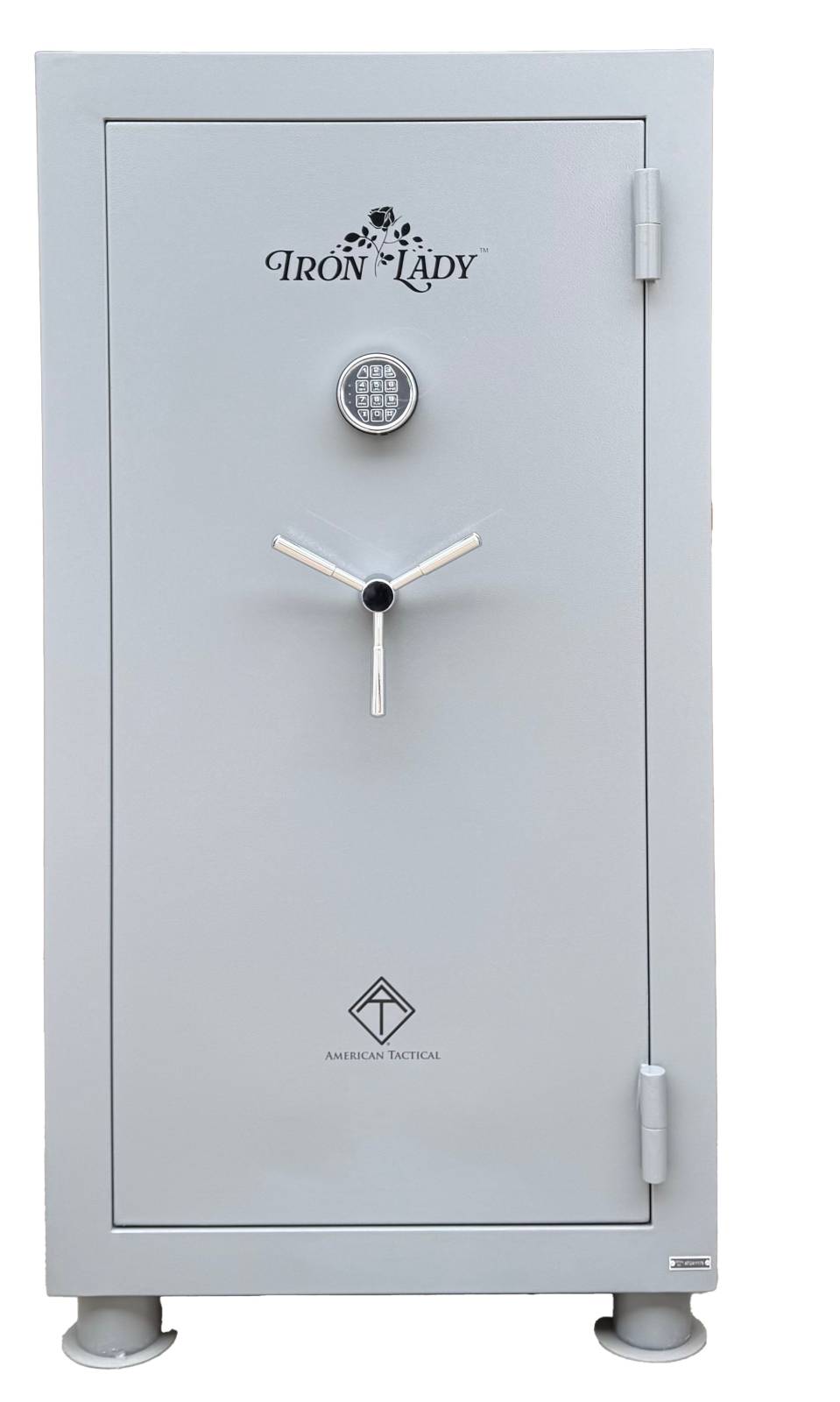 ATI IRON LADY MODEL L HOME SAFE 60X32X20 ELECTRONIC PANEL DBL FIRELINER FP 1200 GREY 29 GUN