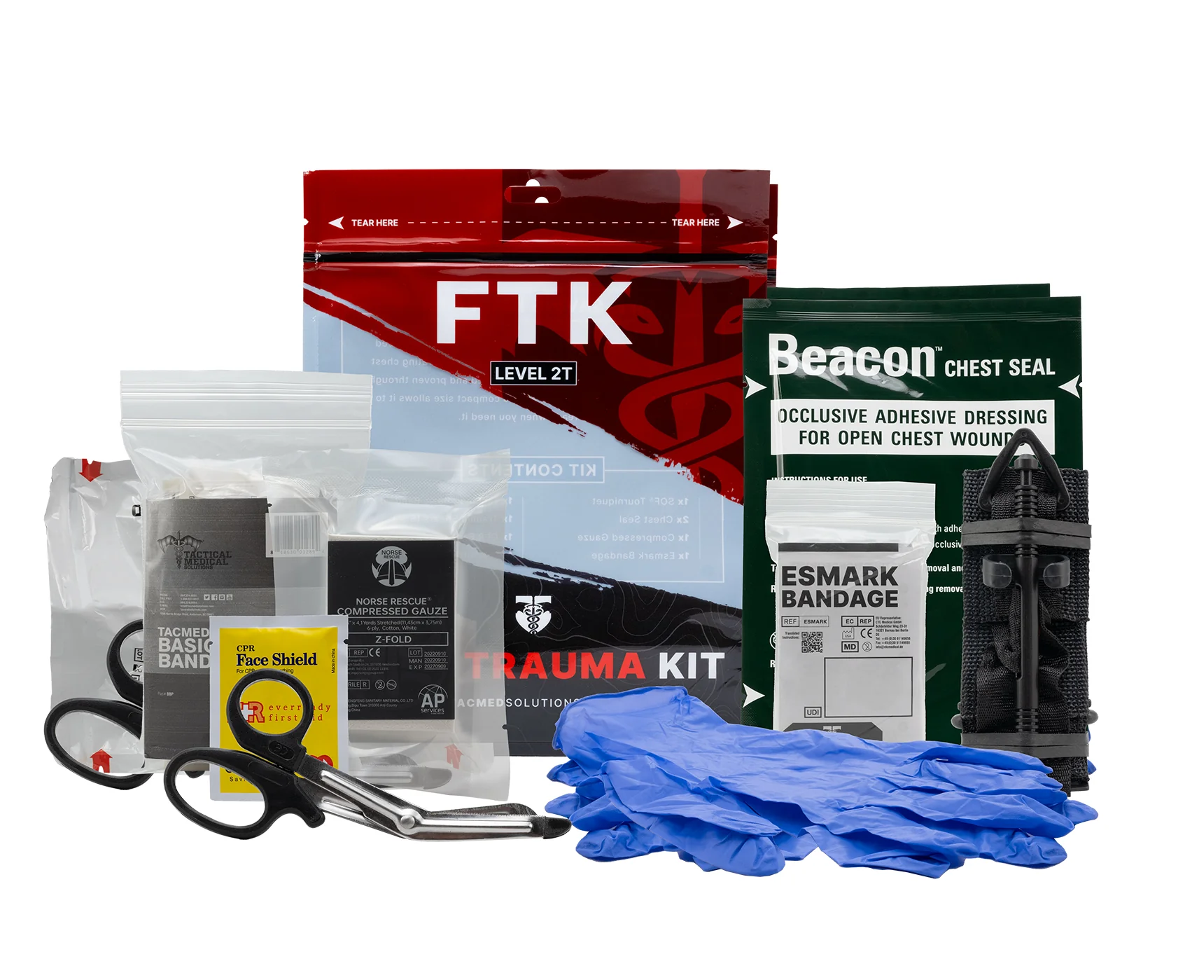 TACMED SOLUTIONS LEVEL 2T FIELD TRAUMA KIT WITH SOF TOURNIQUET