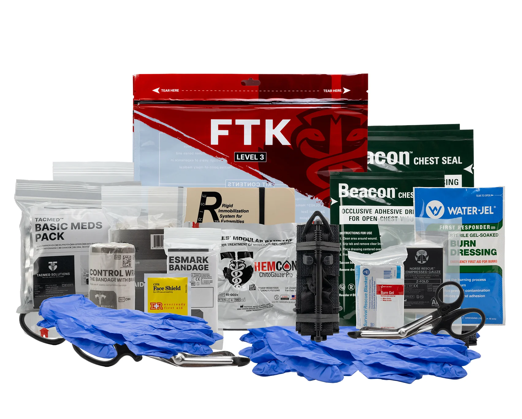 TACMED SOLUTIONS LEVEL 3 FIELD TRAUMA KIT WITH SOF TOURNIQUET