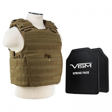 NCSTAR COMPACT TRAUMA KIT 1 TAN MOLLE W/ RED CROSS PATCH