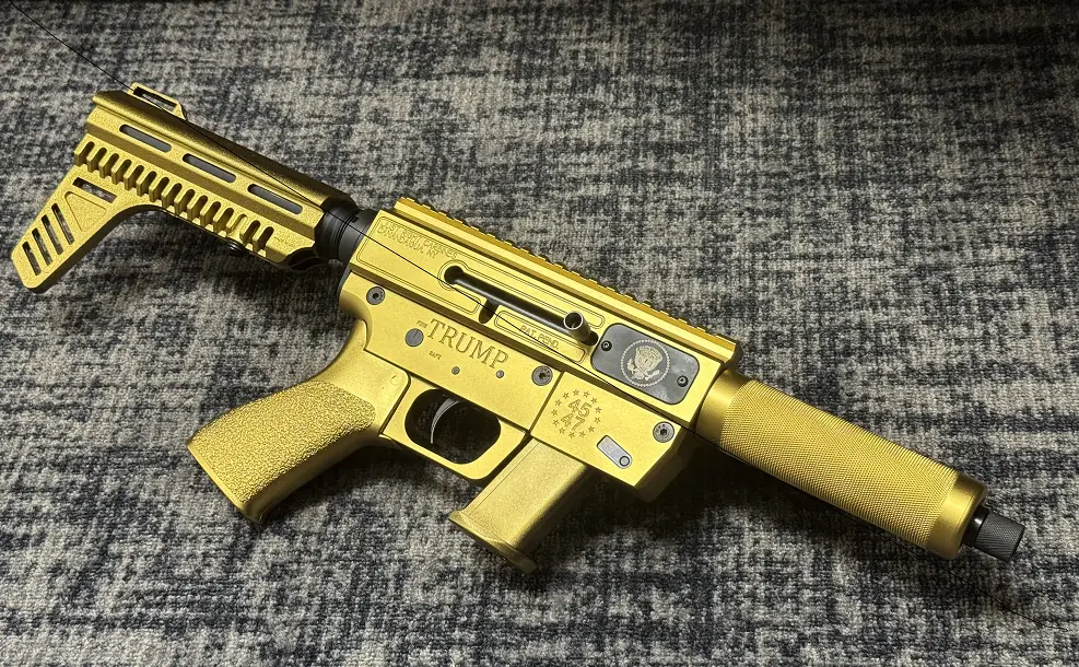 JRC PISTOL TRUMP 45/47 GEN3 RIA 9MM 6.5 THD BBL GOLD GLOCK MAG 15RD SLING PACK