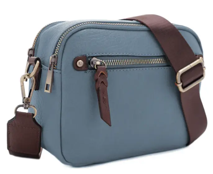 JESSIE & JAMES BEVERLY CONCEALED CARRY CROSS BODY CAMERA BAG 8.75 L X 6.5 H X 3 W ( TEAL )