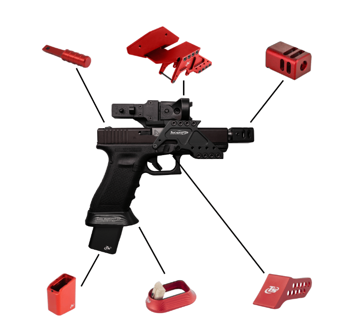 AMERICAN PREC FIREARMS TONI SYSTEM BUNDLE KIT FOR GLOCK 17 GEN 4 RED