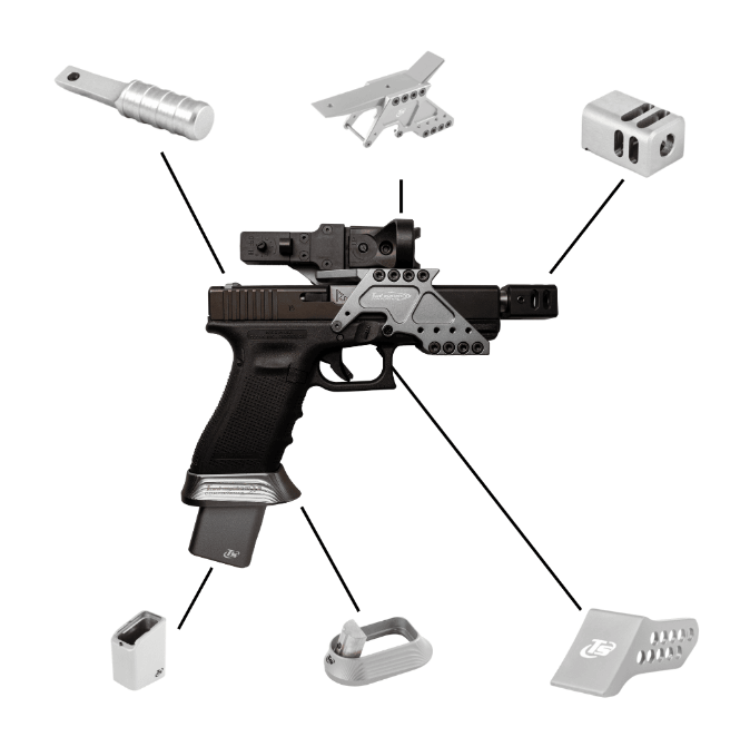 AMERICAN PREC FIREARMS TONI SYSTEM BUNDLE KIT FOR GLOCK 17 GEN 4 SILVER