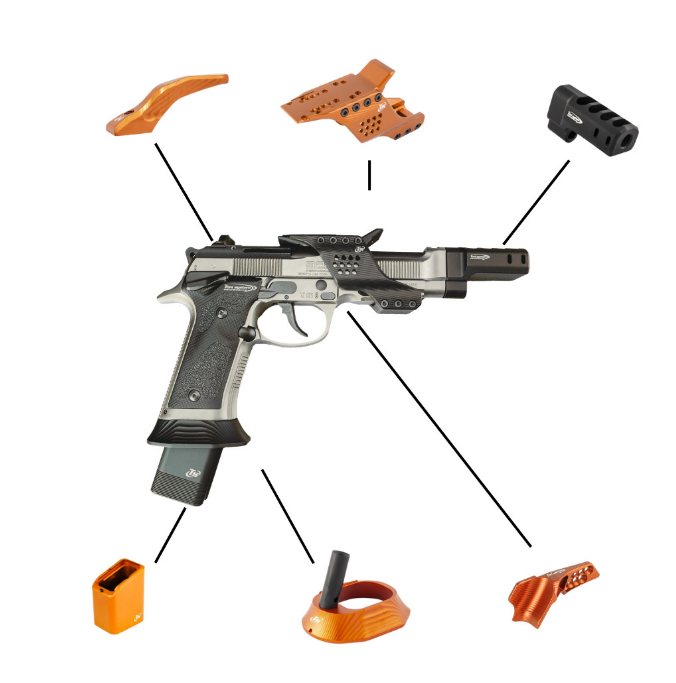 AMERICAN PREC FIREARMS TONI SYSTEM BUNDLE KIT FOR BERETTA 92X ORANGE