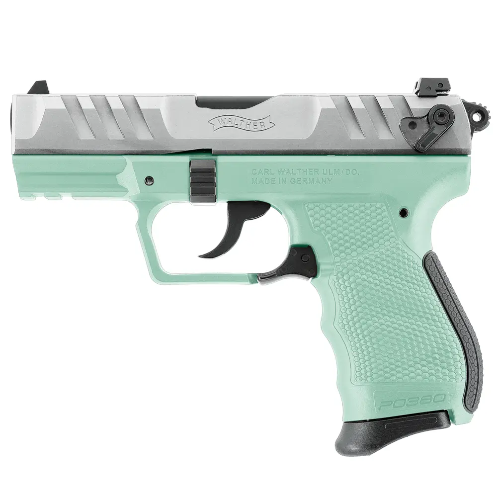 Walther PD380 .380ACP 3.7" Barrel DA/SA Angel Blue 9-Rd Nickel Semi-Auto Pistol - Walther - 380 ACP