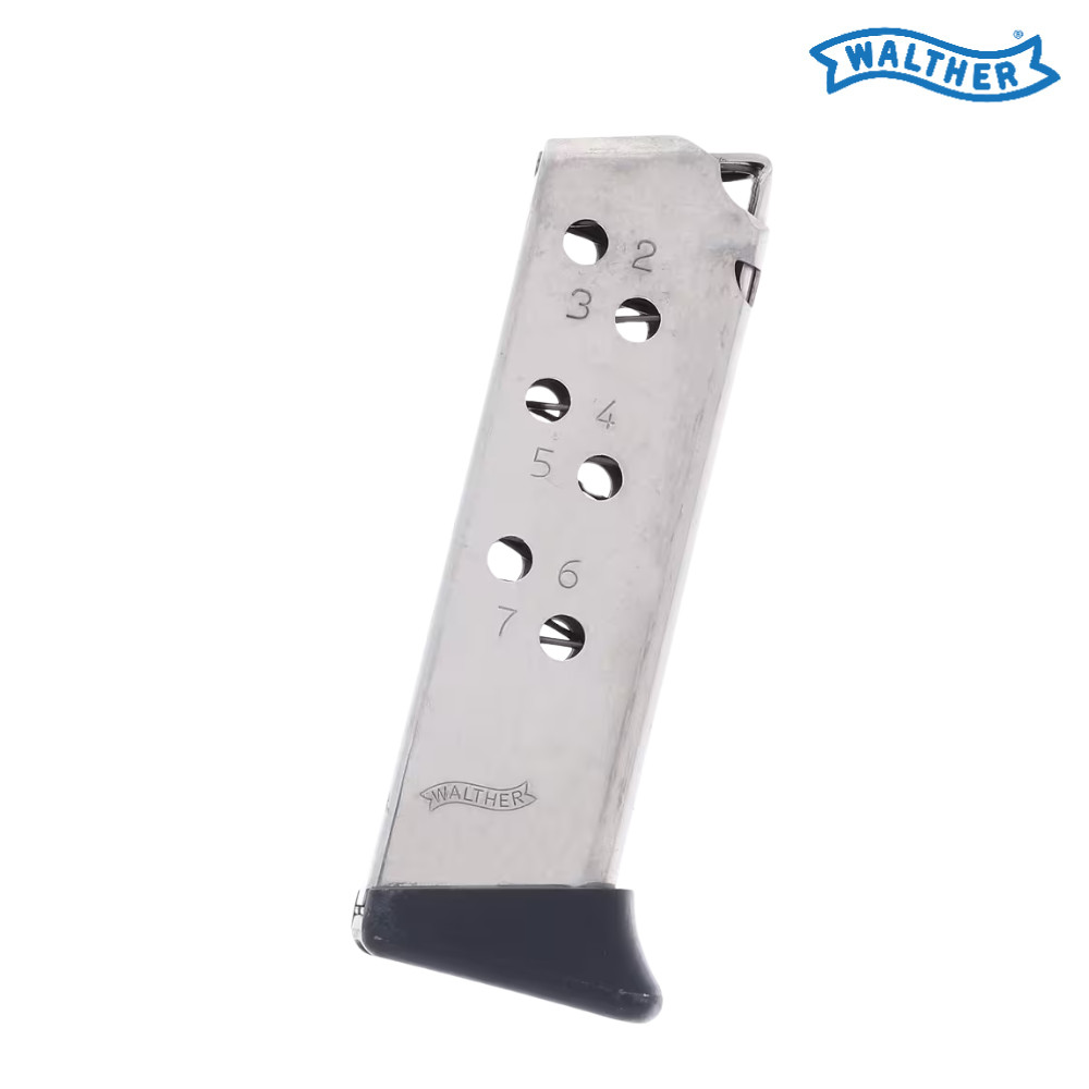 WAL MAG PPK 32ACP 7RD FINGER REST NICKEL
