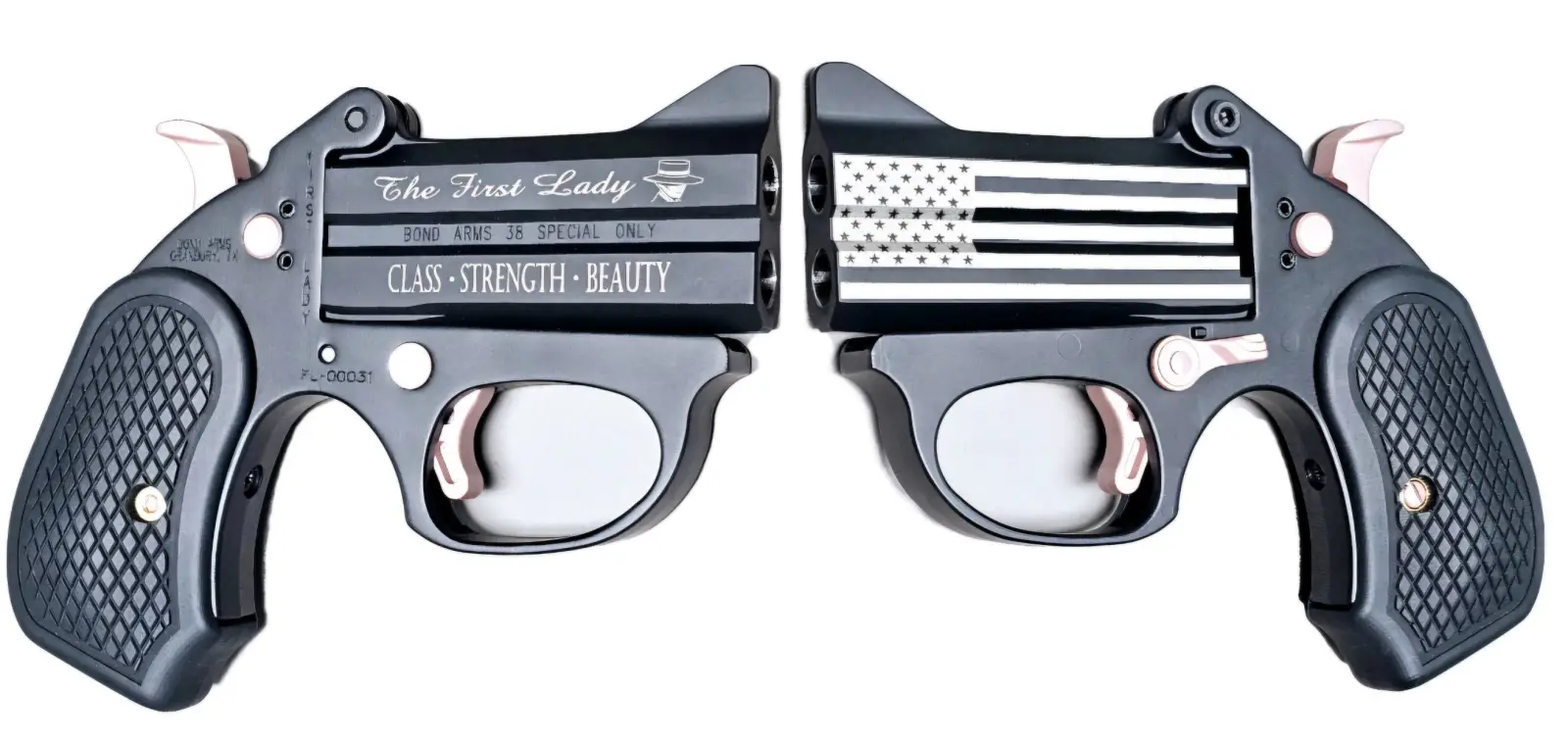 Bond First Lady 38spl 3 Blk-rose Gold B6 Grips - Bond Arms, Inc. - 38 Special