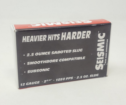 SEISMIC AMO 12GA 2.75 IN 2.5 OZ SLUG 1050 FPS 5-RD ( 20 BOXES PER CASE ) SMOOTHBORE ONLY
