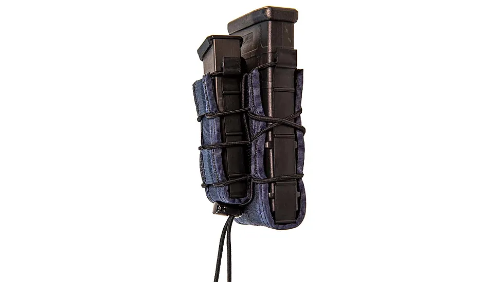 High SPEED GEAR DOUBLE DECKER MOLLE HOLDS 1 RIFLE AND 1 PISTOL MAGAZINE LE BLUE