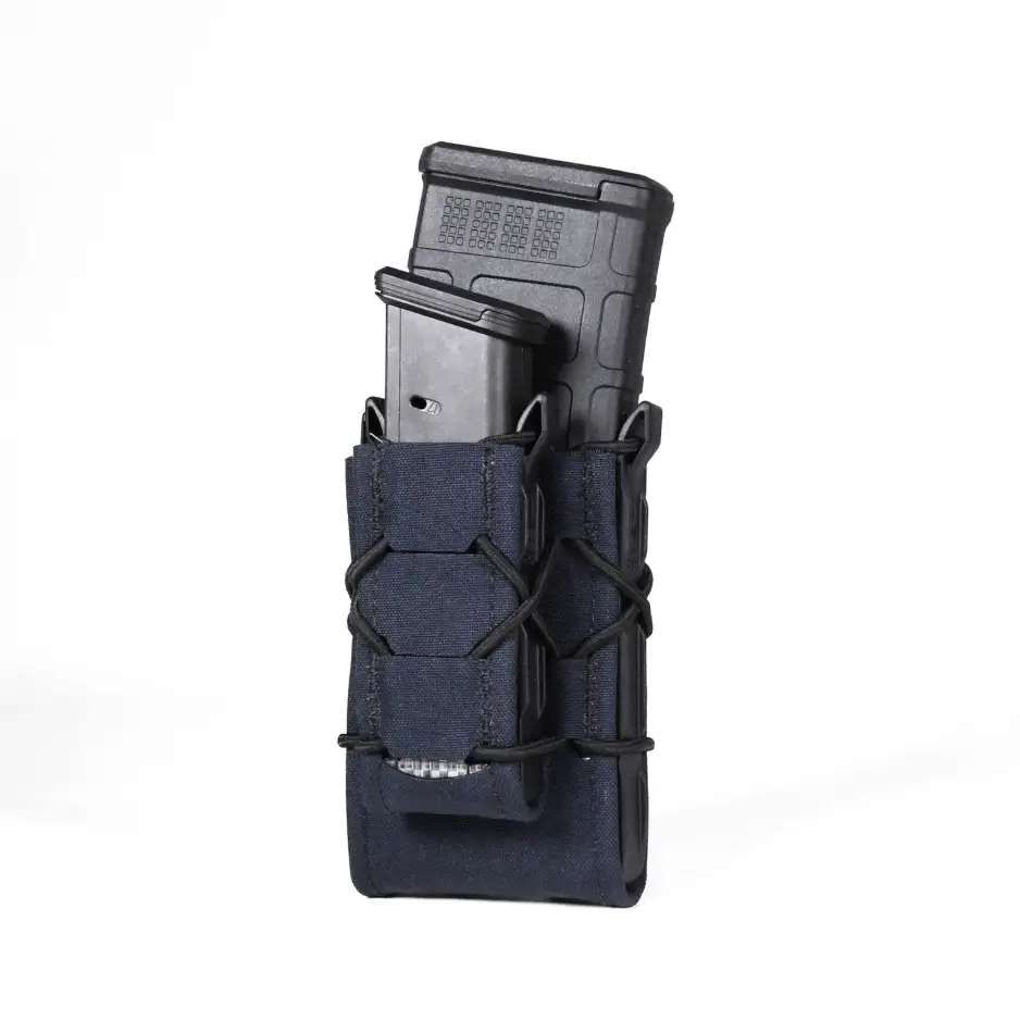 HIGH SPEED GEAR DUTY DOUBLE DECKER MOLLE HOLDS 1 RIFLE AND 1 PISTOL MAGAZINE LE BLUE