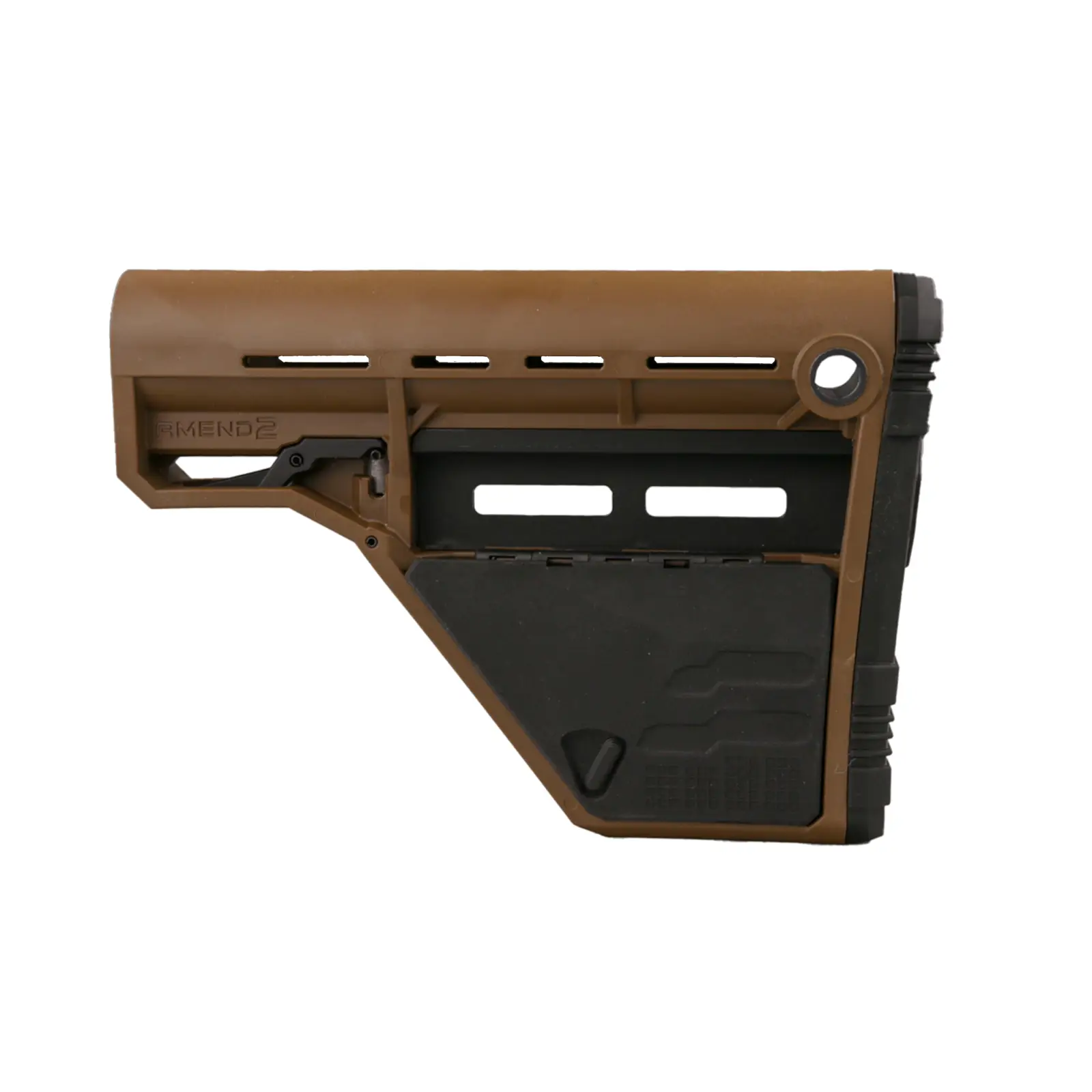 AMEND2 AMS MODULAR MIL-SPEC CARBINE STOCK COYOTE BROWN LOWER STORAGE ONLY