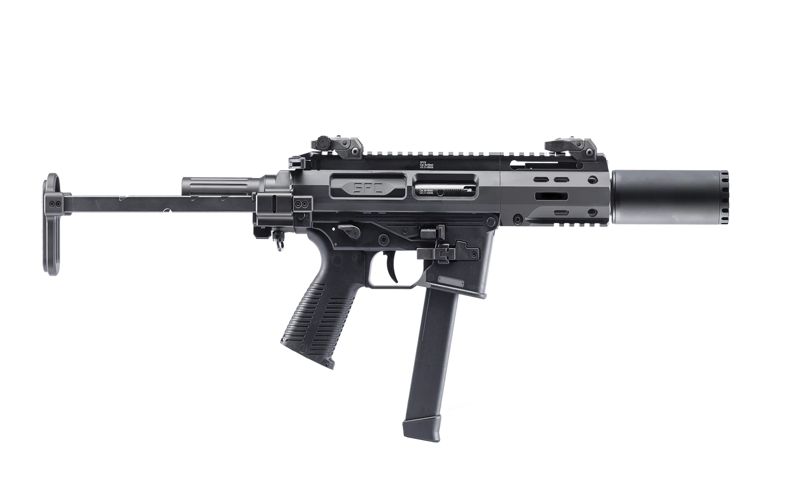 B&T SPC9 SD SBR 9MM 9" 33RD GLK BLK