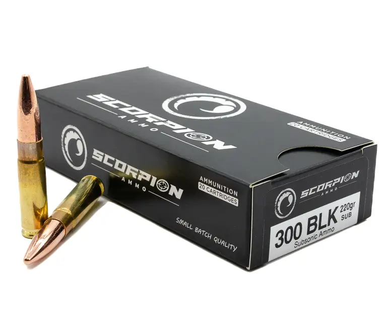 SCORPION AMO SUBSONIC 300 BLK 200GR FMJ 200RD CAN ( 3 PER CASE)