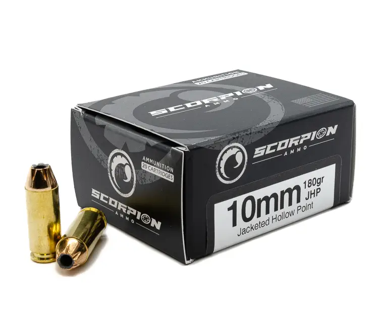 SCORPION AMO 10MM AUTO 180GR JHP 20RD BOX ( 10 BOXES PER CASE)