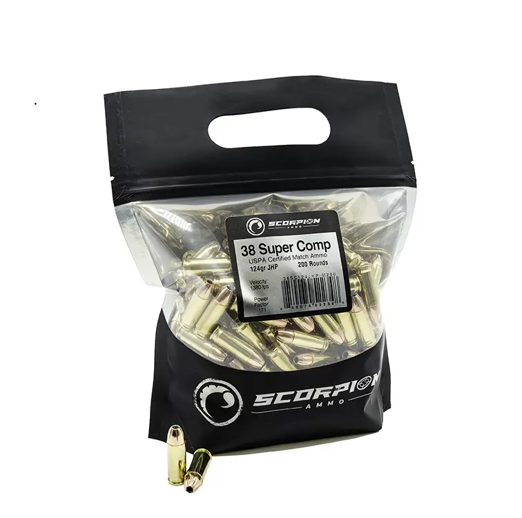 SCORPION AMO 30 SUPER COMP 124GR JHP 200RD GO BAG USPSA MATCH CERT ( 5 BAGS PER CASE)