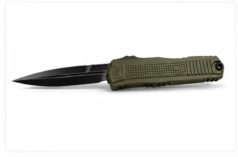 GLOCK MICROTECH/GLOCK BAYONET BLACK BLADE AND HARDWARE STANDARD OD GREEN CHASSIS #80-1OD