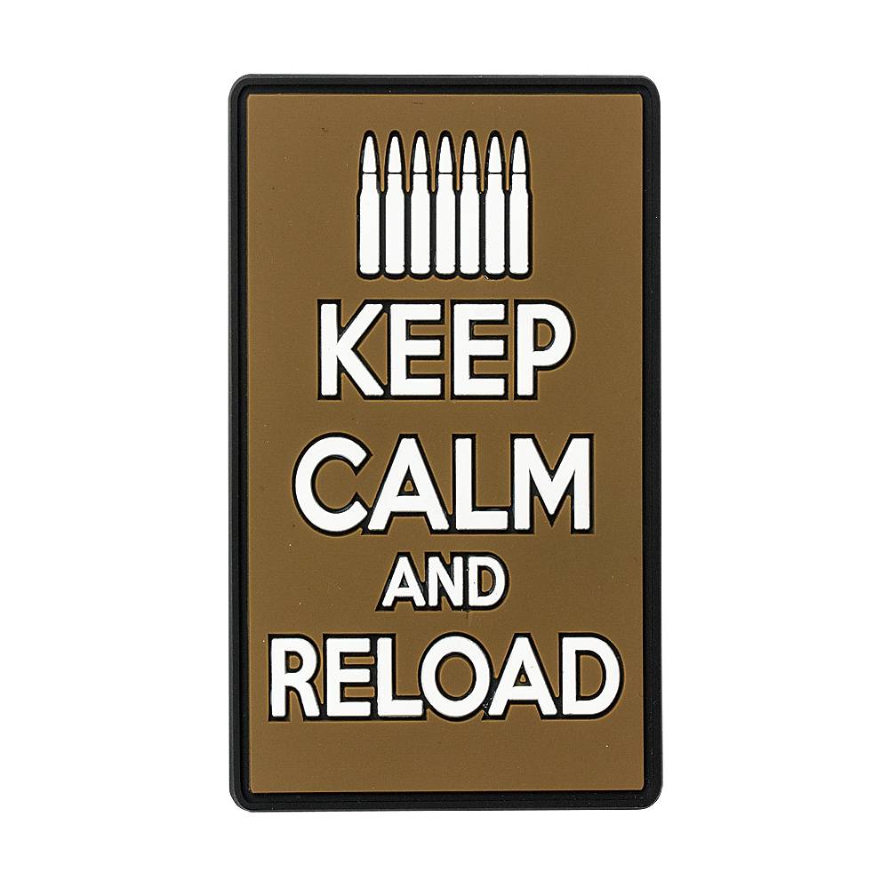 VOODOO TACTICAL RUBBER PATCH - KEEP CALM AND RELOAD (COYOTE)