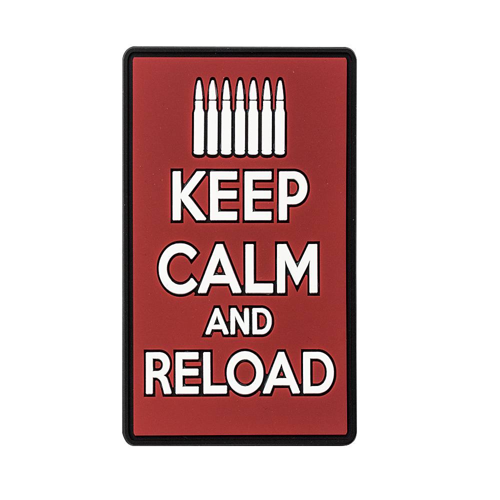 VOODOO TACTICAL RUBBER PATCH - KEEP CALM AND RELOAD (RED)