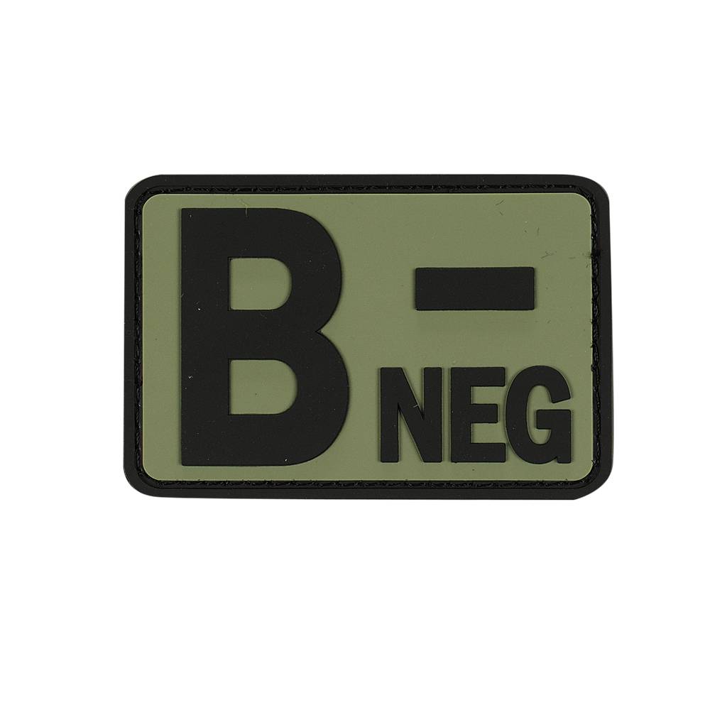 VOODOO TACTICAL BLOOD TYPE RUBBER PATCH (B- NEG/OD)