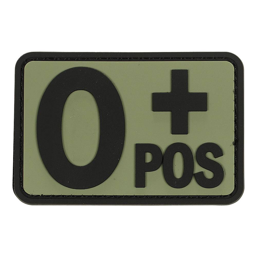 VOODOO TACTICAL BLOOD TYPE RUBBER PATCH (O+ POS/OD)