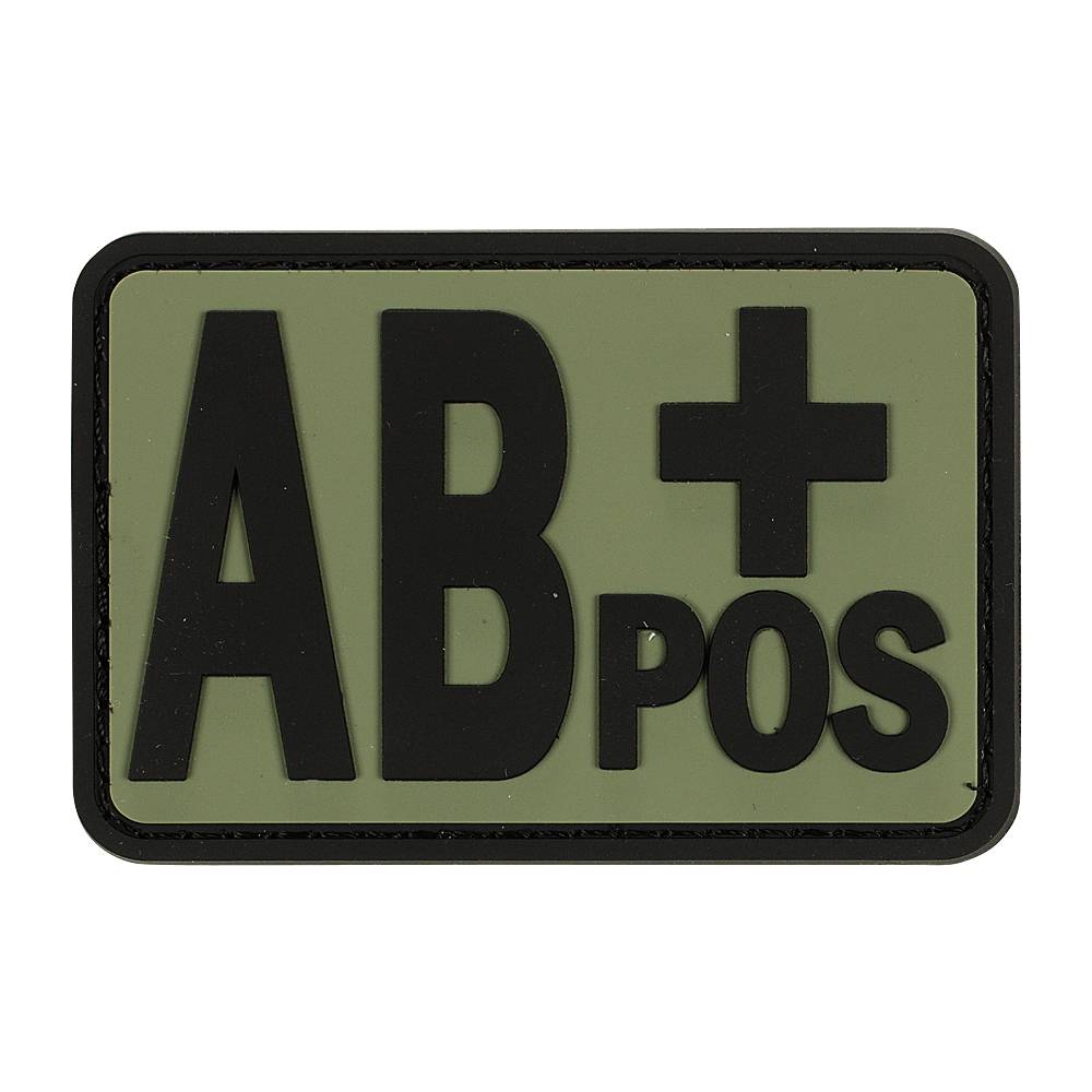 VOODOO TACTICAL BLOOD TYPE RUBBER PATCH (AB+ POS/OD)