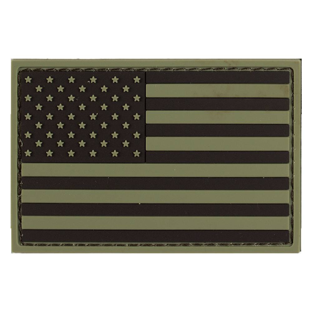 VOODOO TACTICAL RUBBER PATCH - USA FLAG (OD)