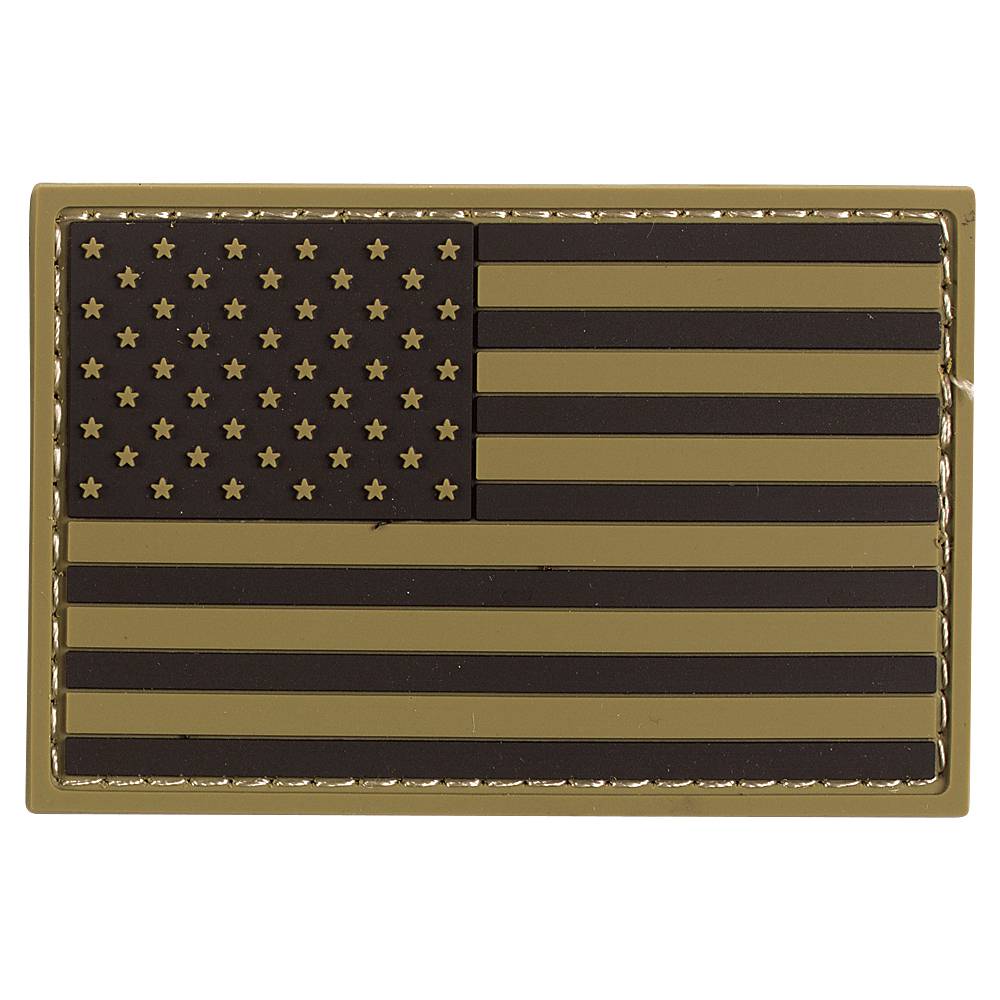 VOODOO TACTICAL RUBBER PATCH - USA FLAG (COYOTE)