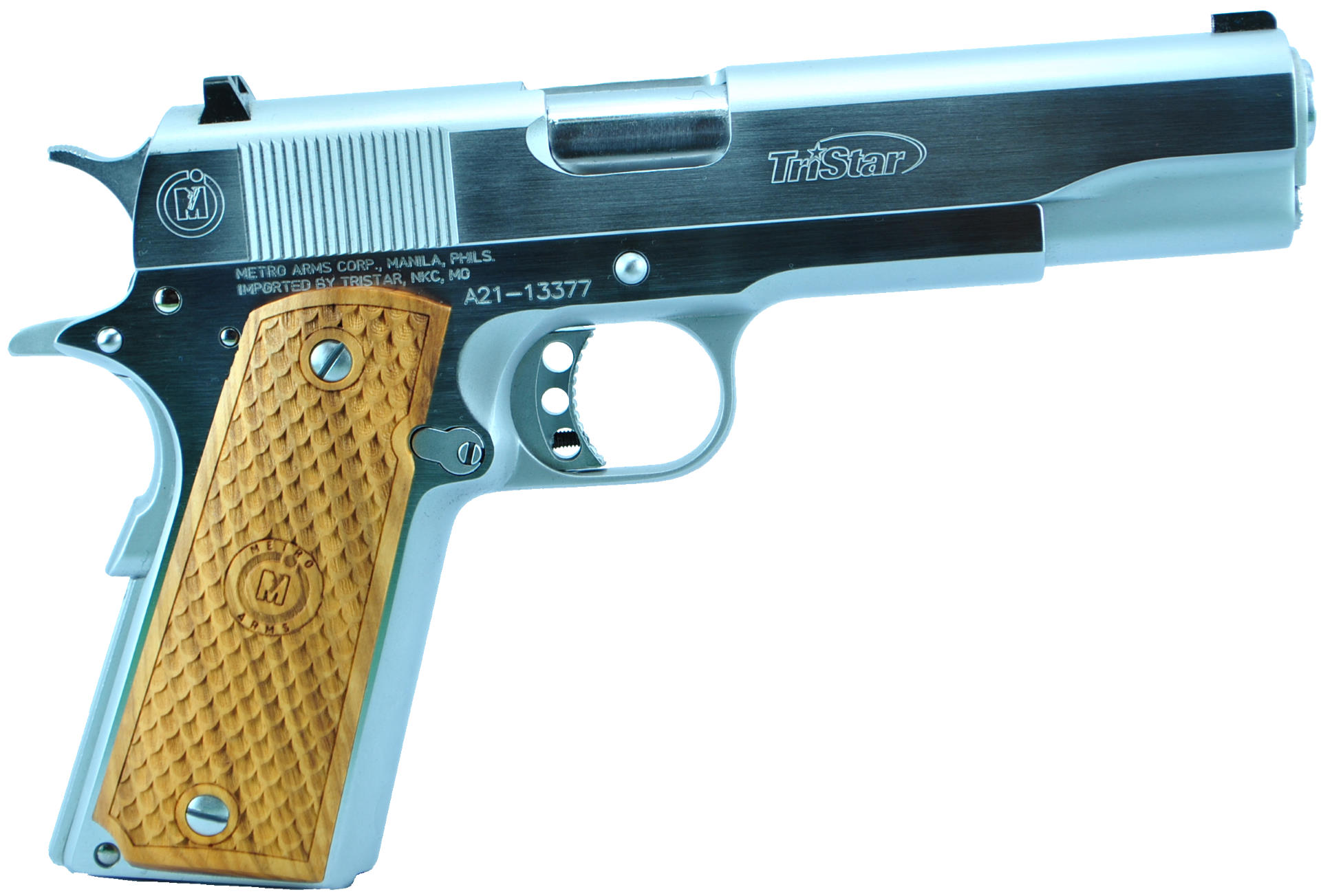 AMERICAN CLASSIC GOVT 1911 HGA 45 AUTO 5 IN BBL FS CHROME 1/8RD MAG