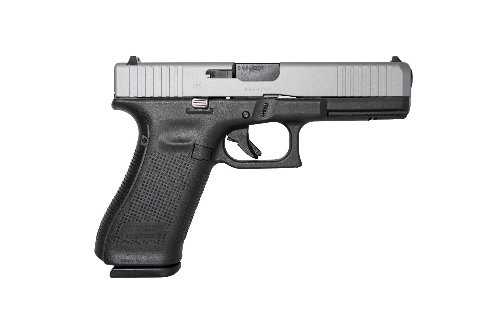 GLOCK G17 GEN4 HGA 9MM 4.49IN BBL FS 5.5LB 3 17RD MAGS CERAKOTE SILVER TITANIUM SLIDE
