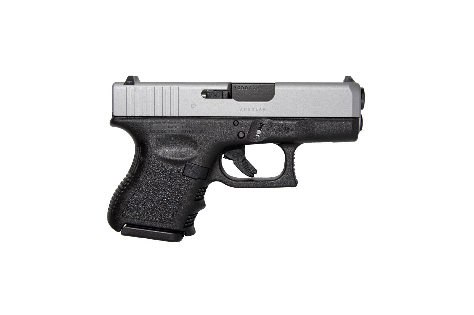 GLOCK 26 G26 HGA 9MM 3.5 IN BBL FS 5LB 2 10RD MAGS CERAKOTE SILVER TITANIUM SLIDE