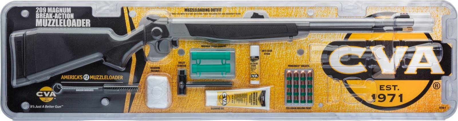 CVA Wolf V2 50 Cal Muzzleloader 24" Barrel/Rec Black Synthetic Stock 3-9x32mm Scope & Outfit - CVA - 50 CAL